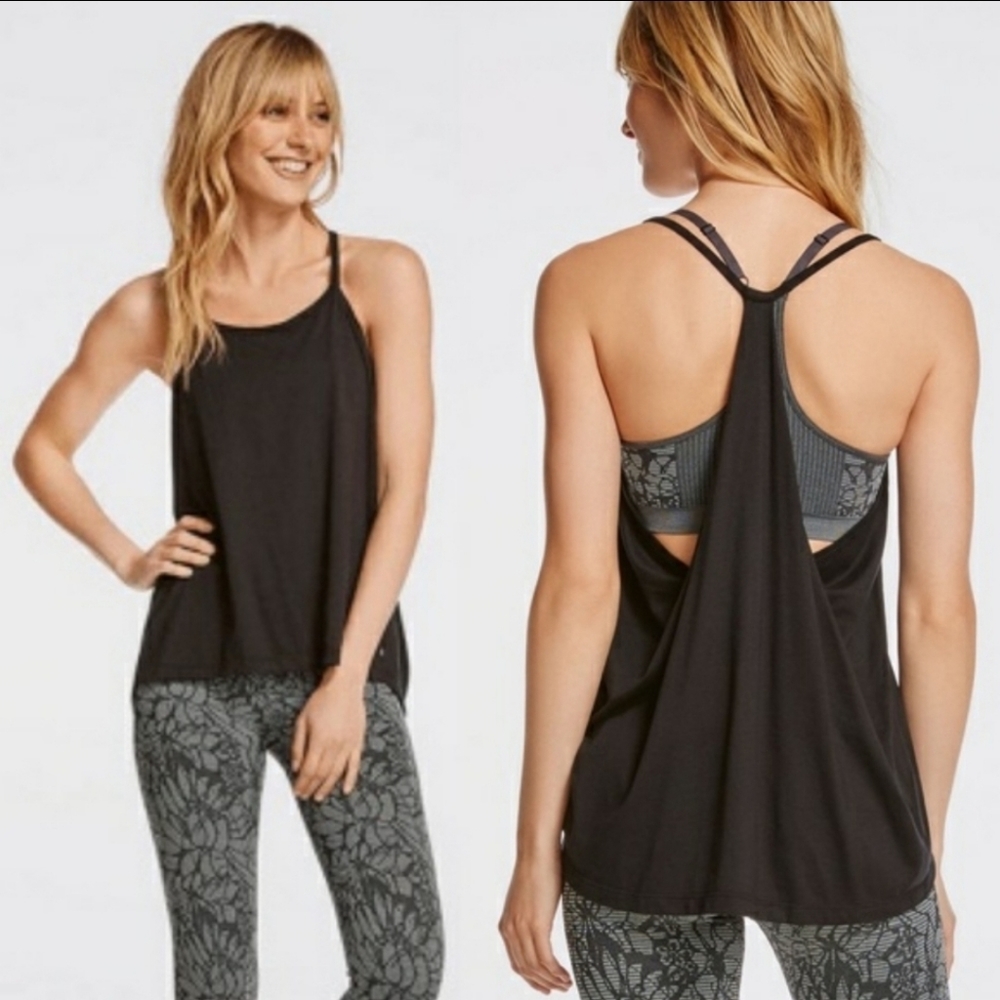 Fabletics Black open back Neema exercise top